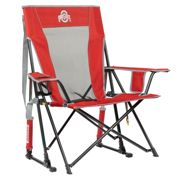 Luxury Camp College Comfort Pro Rocker - Ohio State Buckeyes - Choice 676 - Patented Spring-Action Rocking Chair for Camping - Default Title
