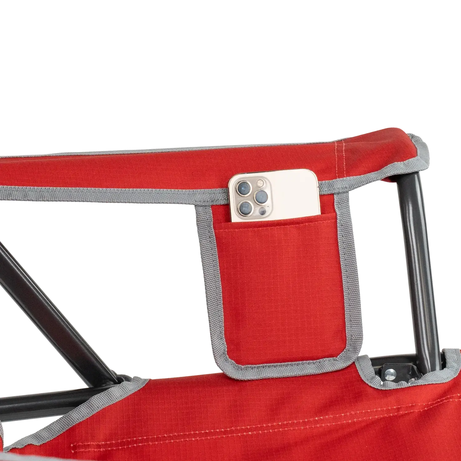 Luxury Camp College Comfort Pro Rocker - Ohio State Buckeyes - Choice 676 - Patented Spring-Action Rocking Chair for Camping Detail