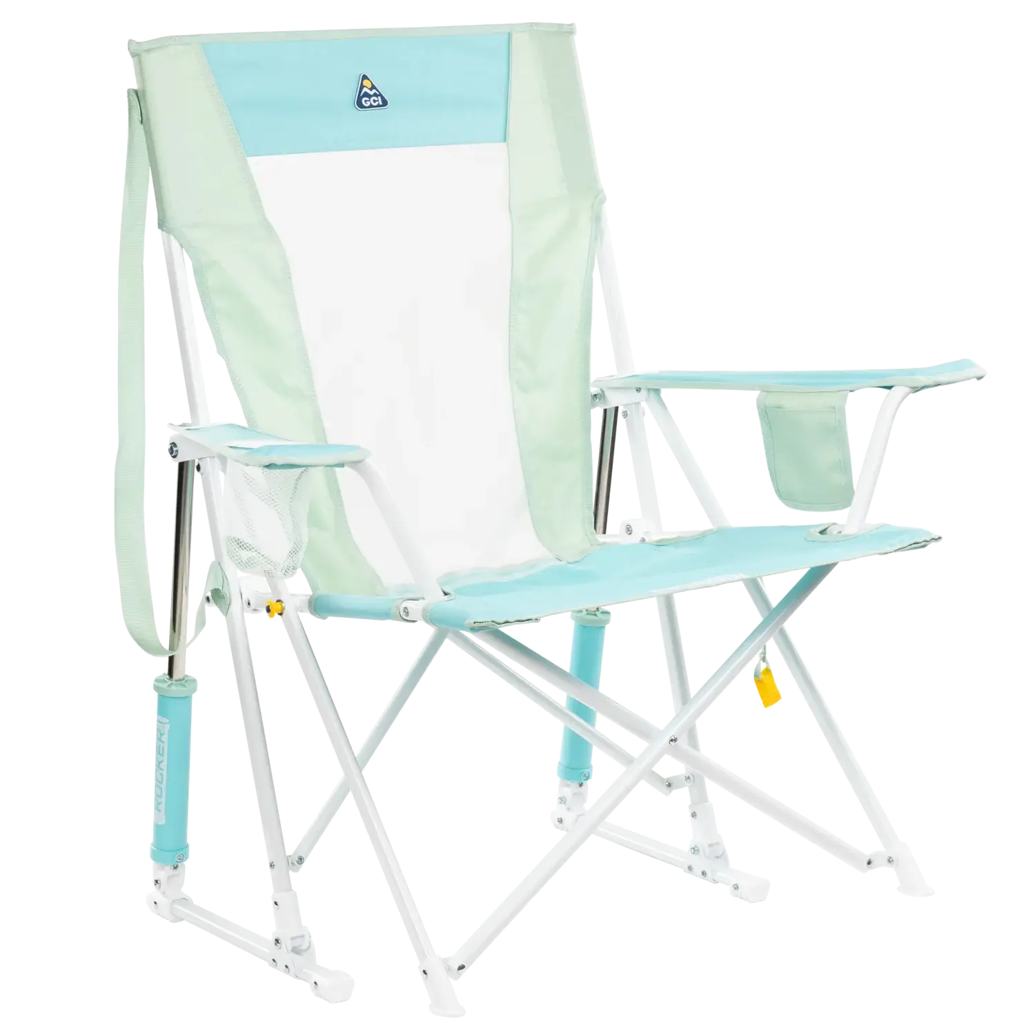 Smooth Motion Comfort Pro Rocker - Choice 375 - Heavy-Duty Kickback Rocker with Beverage Holder - Pastel Green