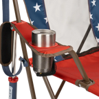 Smooth Motion Comfort Pro Rocker - USA Anniversary Deluxe - Choice 424 - Heavy-Duty Kickback Rocker with Beverage Holder Detail