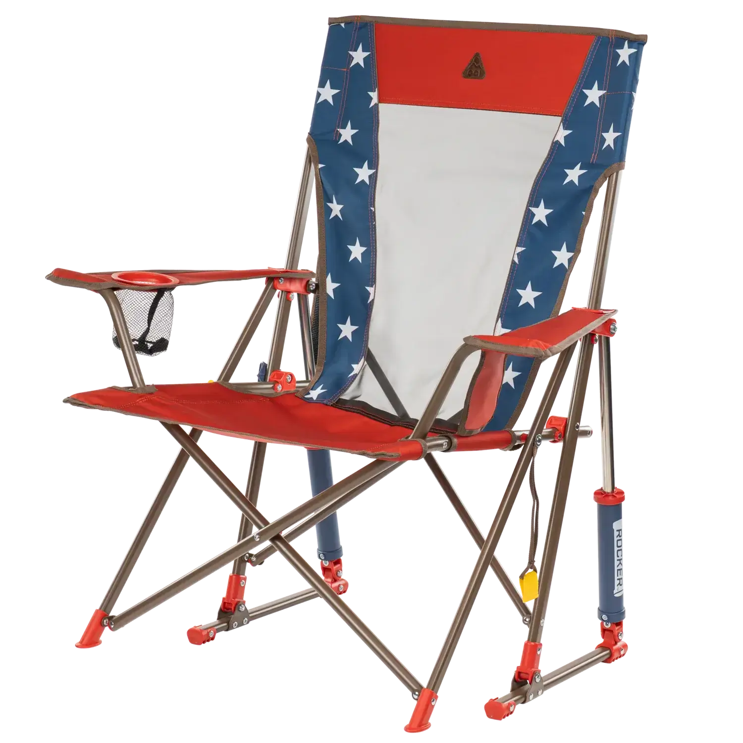 Smooth Motion Comfort Pro Rocker - USA Anniversary Deluxe - Choice 424 - Heavy-Duty Kickback Rocker with Beverage Holder Detail