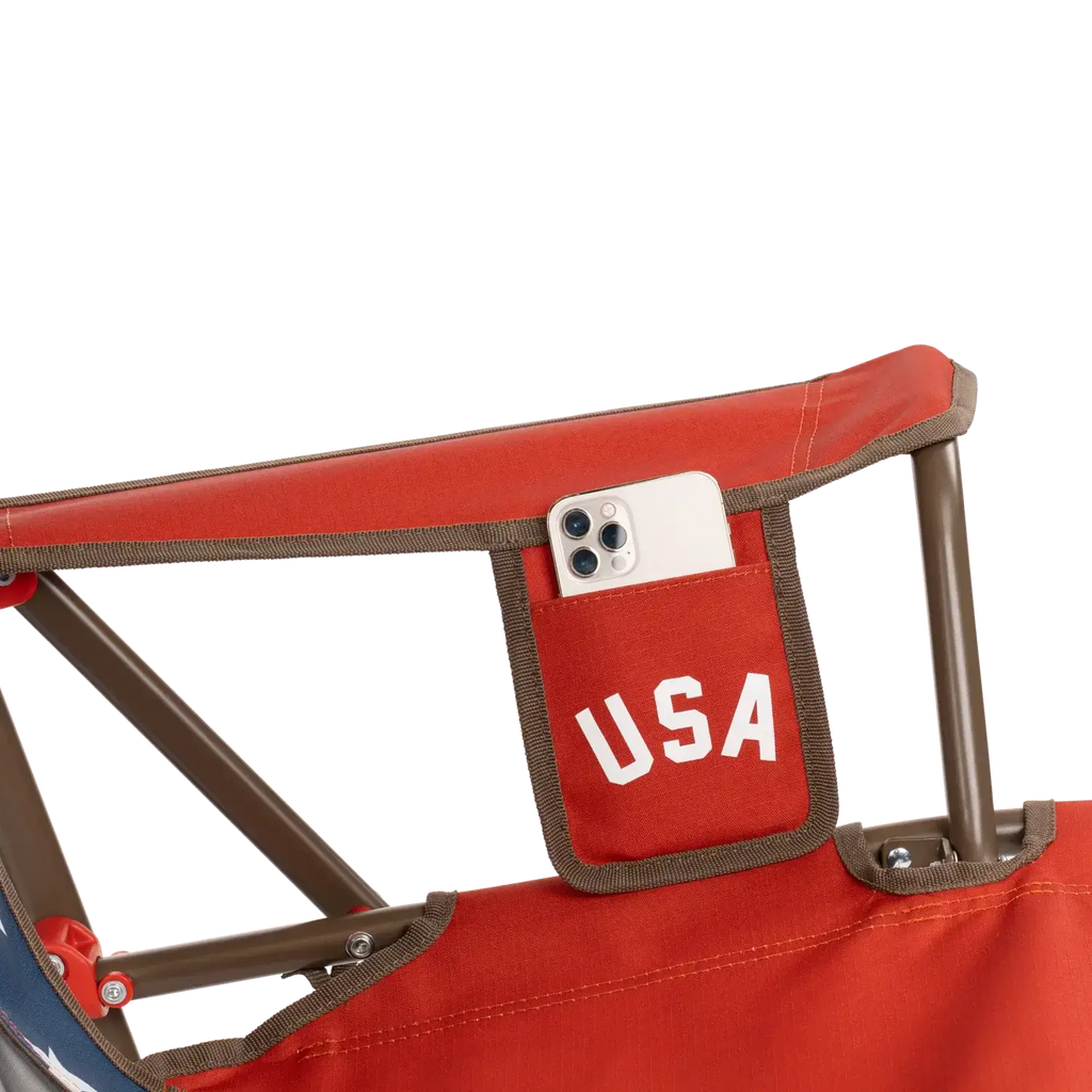 Smooth Motion Comfort Pro Rocker - USA Anniversary Deluxe - Choice 424 - Heavy-Duty Kickback Rocker with Beverage Holder Detail