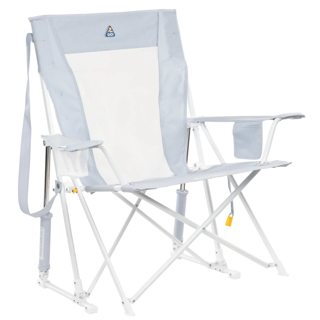 Heavy-Duty Freestyle Comfort Pro Rocker XL - Choice 107 - Heavy-Duty Kickback Rocker with Beverage Holder - Heathered Light Blue