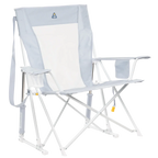 Heavy-Duty Freestyle Comfort Pro Rocker XL - Choice 107 - Heavy-Duty Kickback Rocker with Beverage Holder - Heathered Light Blue