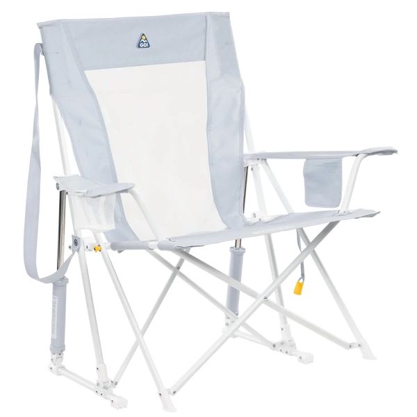 Heavy-Duty Freestyle Comfort Pro Rocker XL - Choice 107 - Heavy-Duty Kickback Rocker with Beverage Holder - Heathered Light Blue