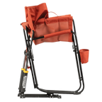 Luxury Camp Freestyle Rocker - Pumpkin Spice - Choice 373 - Heavy-Duty Kickback Rocker with Beverage Holder Detail