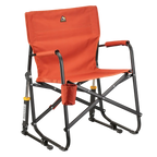 Luxury Camp Freestyle Rocker - Pumpkin Spice - Choice 373 - Heavy-Duty Kickback Rocker with Beverage Holder - Pumpkin Spice