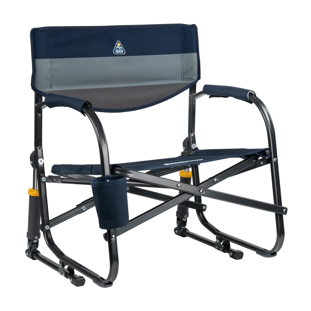Premium All-Weather Grab & Go Rocker - Choice 551 - RoadTrip Rocker Smooth Motion Camp Chair - Indigo Color Block
