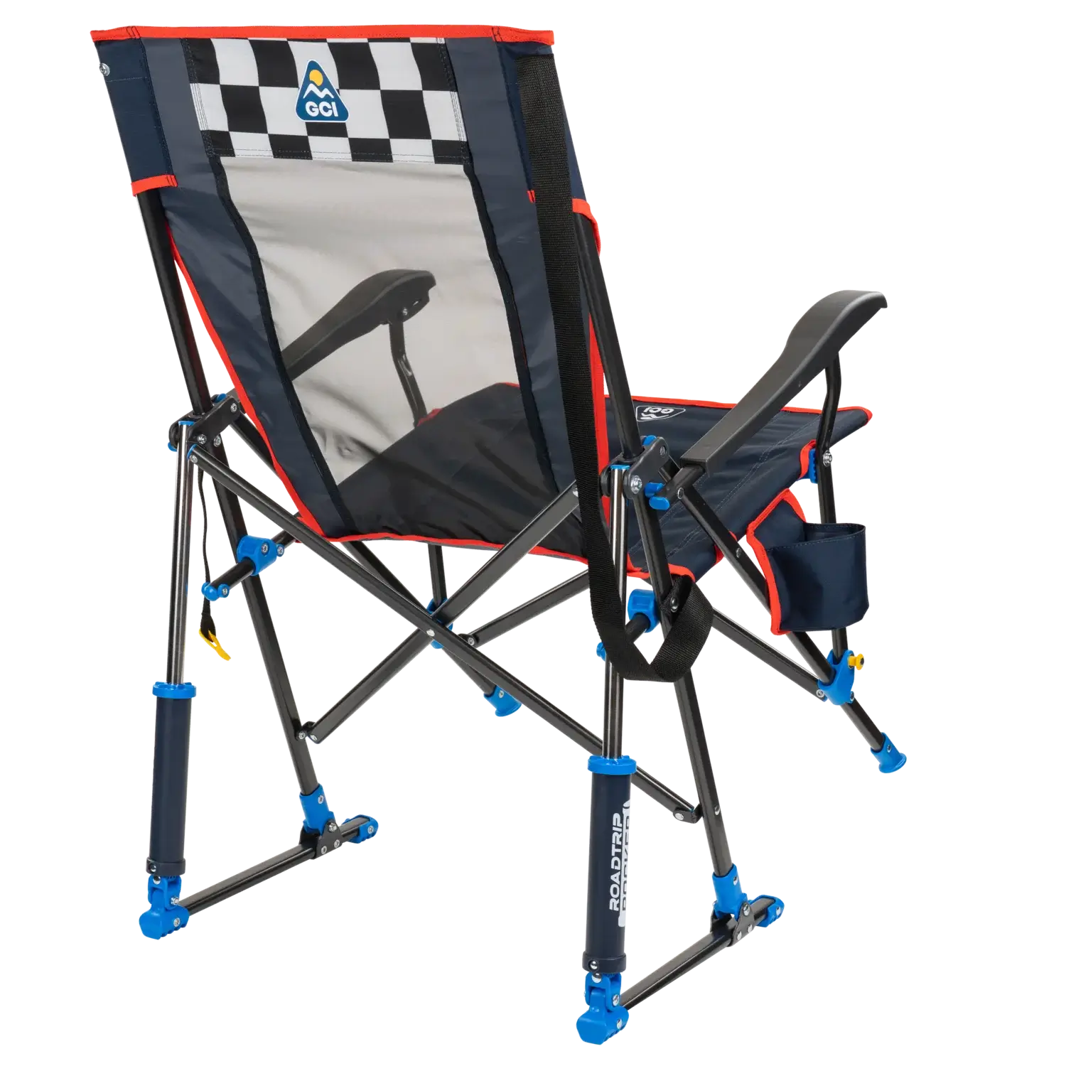 Heavy-Duty Freestyle RoadTrip Rocker - NASCAR For Him - Choice 453 - Heavy-Duty Kickback Rocker with Beverage Holder Detail