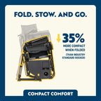 Patented Spring-Action Stowaway Rocker with Side Table - Choice 253 - Freestyle Rocker Portable Outdoor Folding Chair Detail