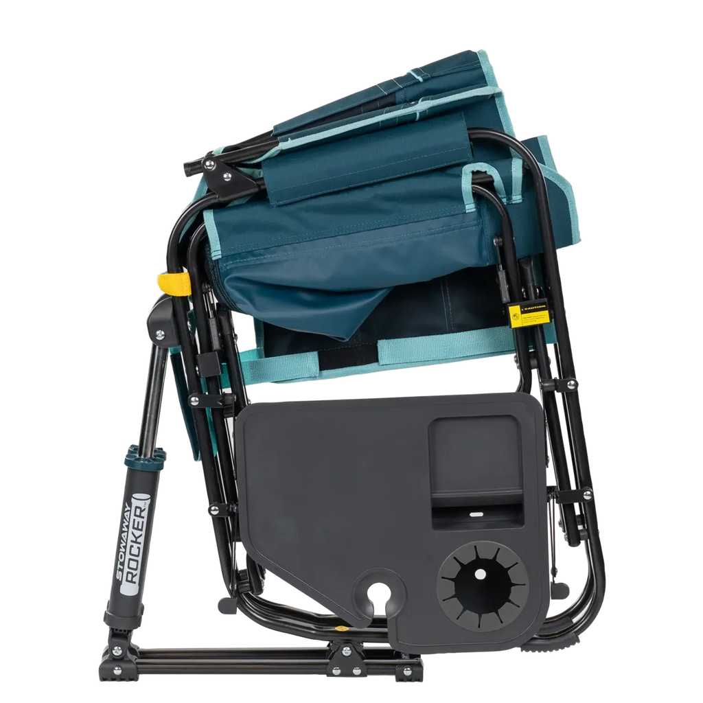 Patented Spring-Action Stowaway Rocker with Side Table - Choice 253 - Freestyle Rocker Portable Outdoor Folding Chair Detail