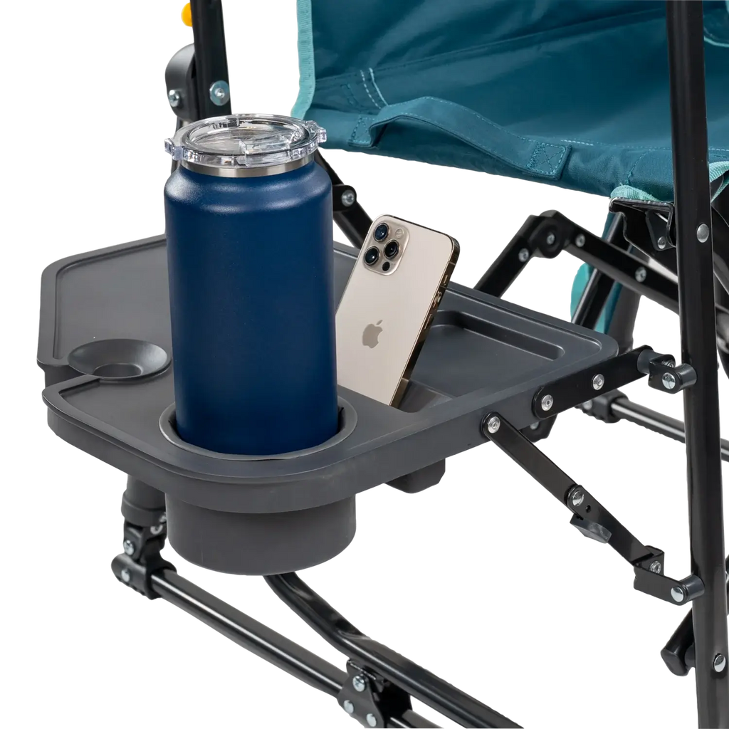 Patented Spring-Action Stowaway Rocker with Side Table - Choice 253 - Freestyle Rocker Portable Outdoor Folding Chair Detail