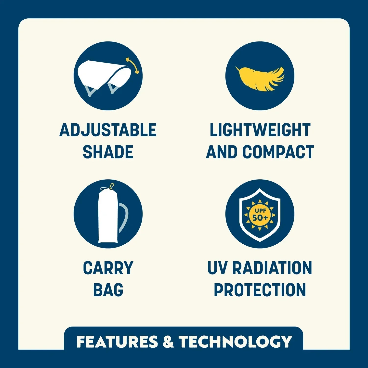 Portable Canopy SunShade Accessory - USA Anniversary Deluxe - Choice 917 - Portable Beach Canopy with Adjustable Shade Angle Detail