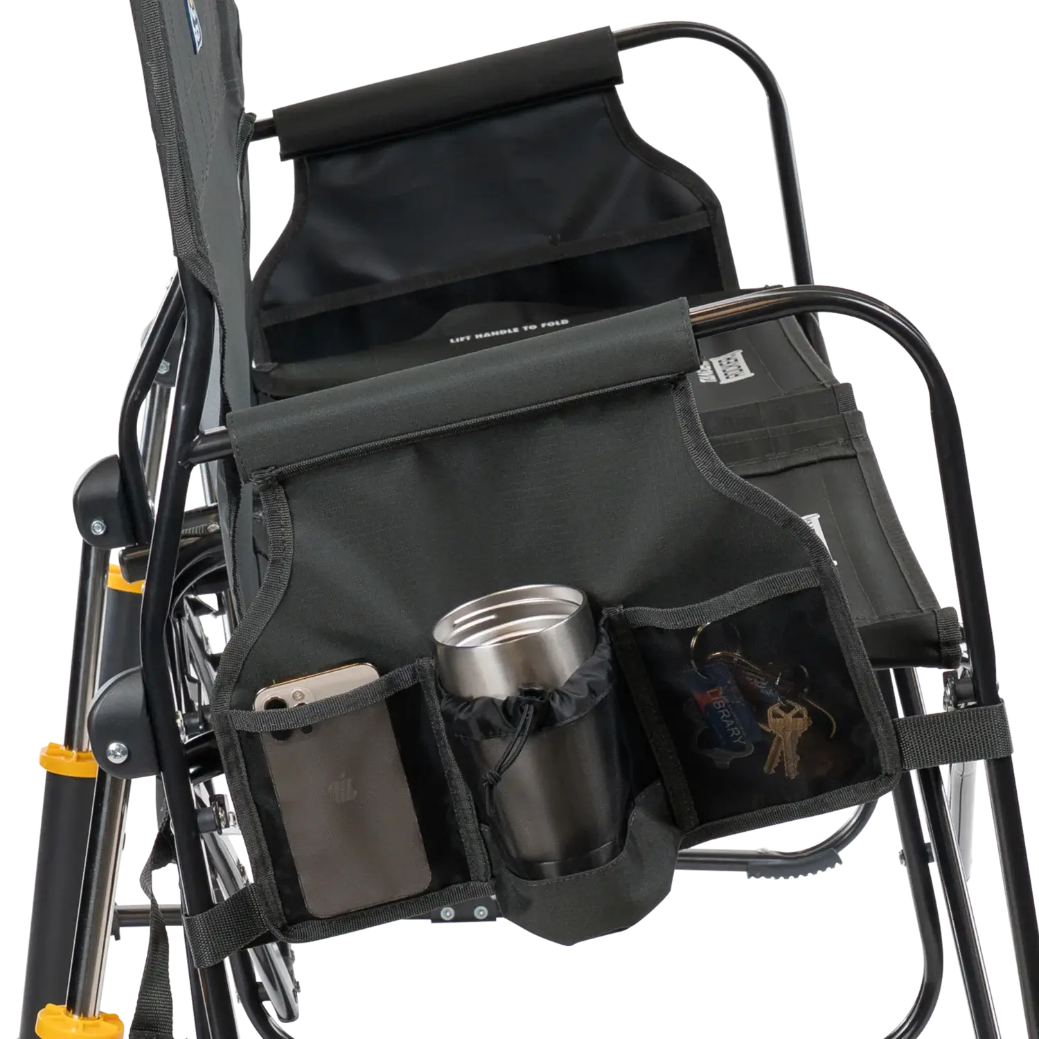 Smooth Motion Tandem Rocker - Choice 227 - Heavy-Duty Kickback Rocker with Beverage Holder Detail