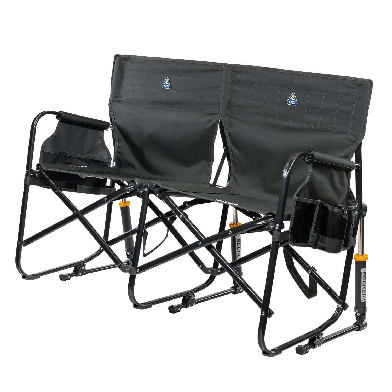 Smooth Motion Tandem Rocker - Choice 227 - Heavy-Duty Kickback Rocker with Beverage Holder Detail