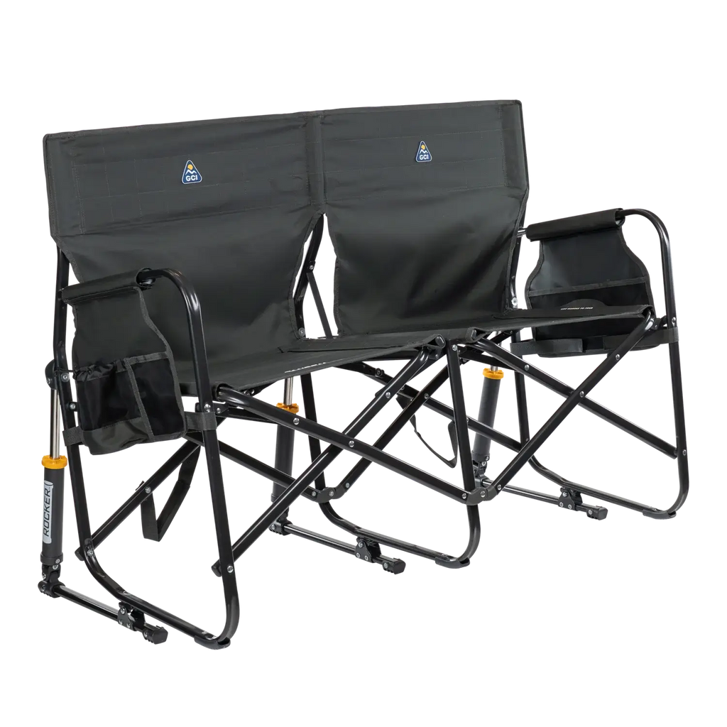 Smooth Motion Tandem Rocker - Choice 227 - Heavy-Duty Kickback Rocker with Beverage Holder - Dark Charcoal