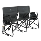 Smooth Motion Tandem Rocker - Choice 227 - Heavy-Duty Kickback Rocker with Beverage Holder - Dark Charcoal