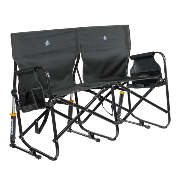 Smooth Motion Tandem Rocker - Choice 227 - Heavy-Duty Kickback Rocker with Beverage Holder - Dark Charcoal